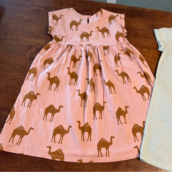2 Tea Collection pink camel white jungle dresses size 7 100% cotton - Picture 8 of 9